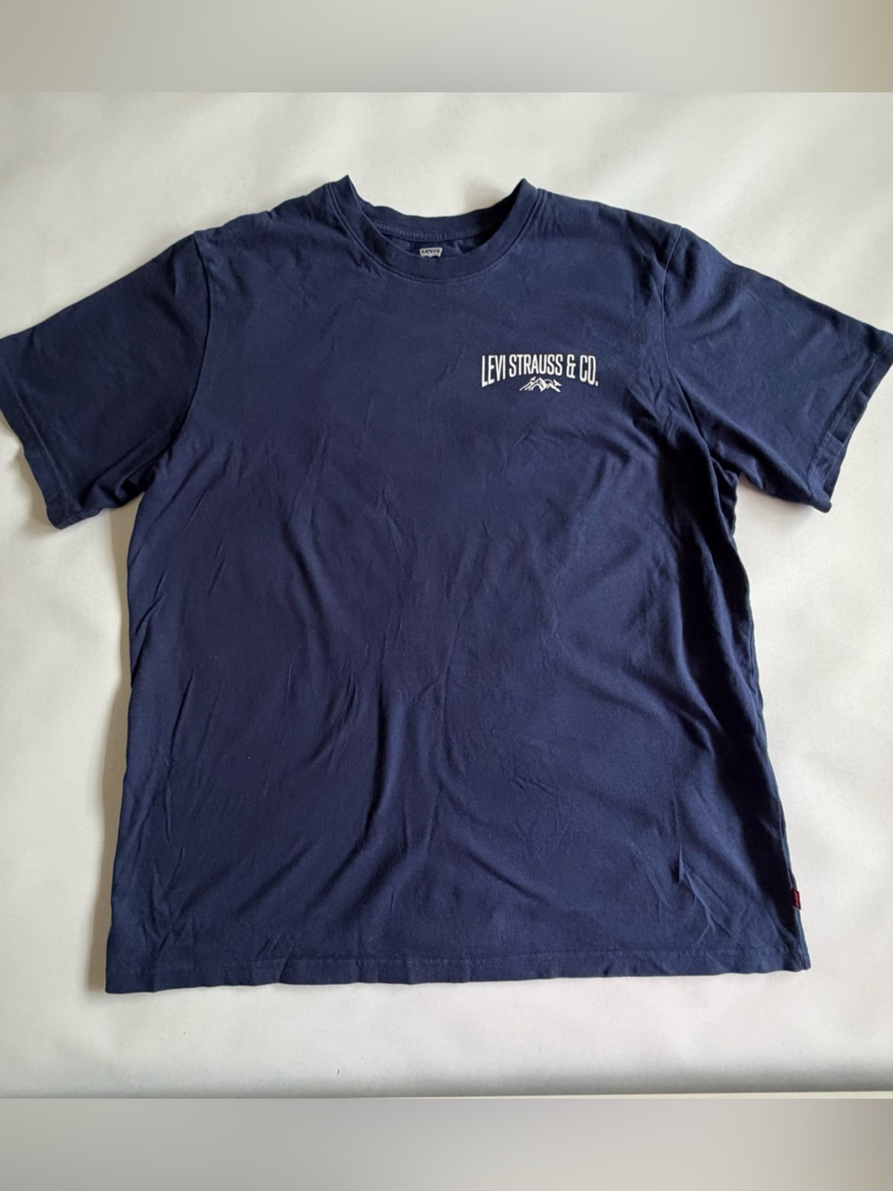Levi's Mens Blue Double-Sided Graphic Logo Relaxed Fit T-Shirt Size M